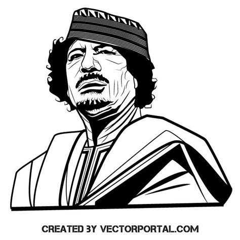 Muammar Al Gaddafi Portrait Vector Images Vector Illustration