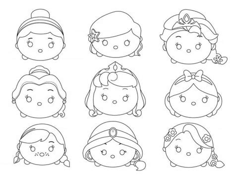 Coloriage Modèles Filles Tsum Tsum Dessin Gratuit à Imprimer