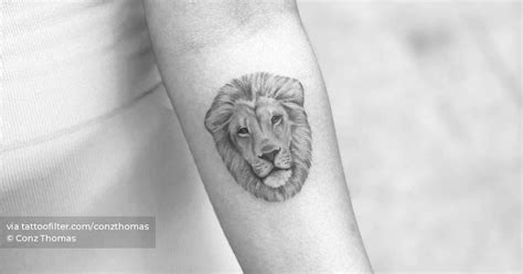 Micro Realistic Lion Portrait Tattoo On The Inner