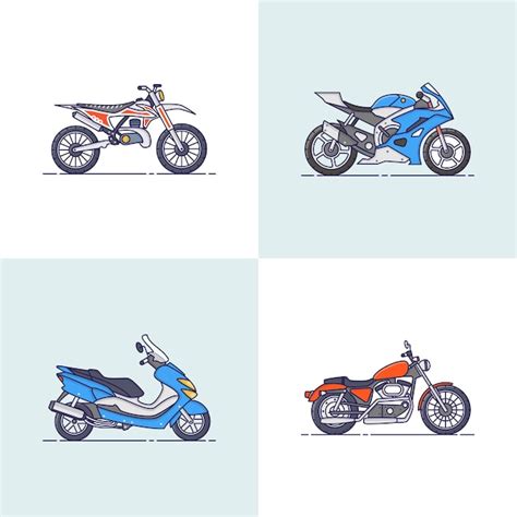 Colección de ilustraciones de vectores de bicicletas Vector Premium