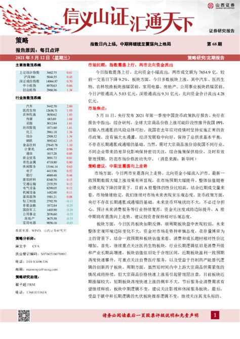 每日点评第68期：指数日内上扬，中期将继续呈震荡向上格局