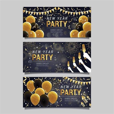 Black Gold Festivity Party Banner Design 1483085 Vector Art at Vecteezy