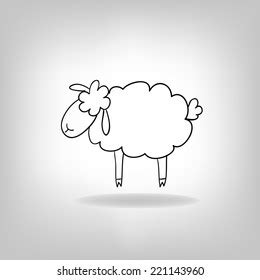 Black Silhouette Sheep On Light Background Stock Vector Royalty Free