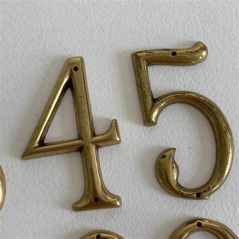 Vintage Brass House Numbers Sold Per Number Patinated Brass House