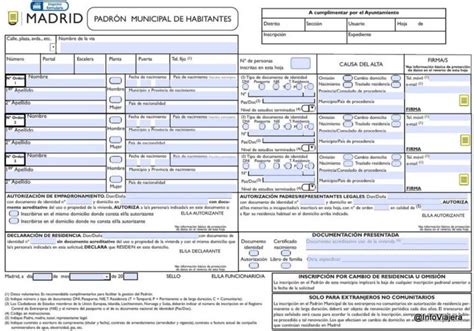 Inscribirse en el padrón municipal de habitantes en Madrid (España ...