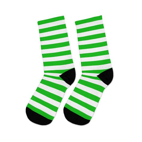 Leprechaun Socks Green White Striped Socks St Patricks Day Etsy