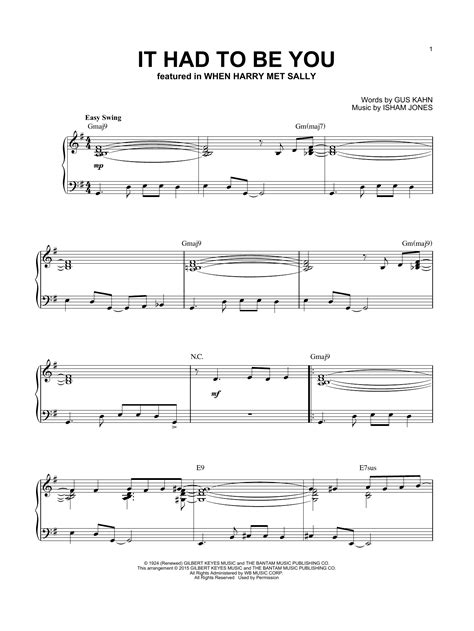 It Had To Be You Sheet Music Direct