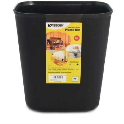 Jual Krisbow 8 Ltr Tempat Sampah Plastik Tahan Api Hitam Di Seller