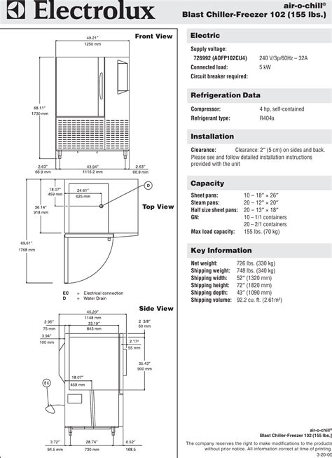 Electrolux Air O Chill 726992 Users Manual 726992 Pmd