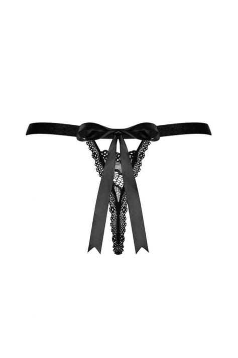 Isabellia String Noir Dentelle Obsessive