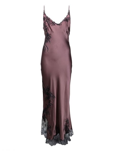 Carine Gilson Lace Trim Silk Night Gown Farfetch