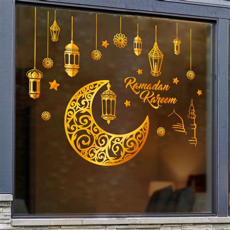 Sdjma Eid Mubarak Window Stickers Muslim Window Decals Stickers With