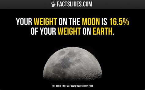 Your Weight On The Moon Is 16 5 Of Your Weight On Earth Facts Moon Facts Science Facts