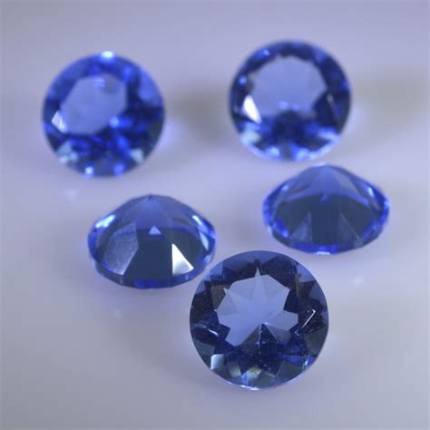 Synthetic Cubic Zirconia Blue Shappire Cz Loose Gemstones 1 Pieces 10 X