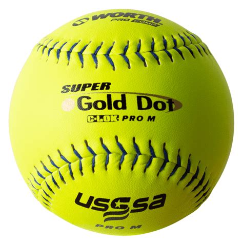 Worth Super Gold Dot Composite Usssa Pro M Slowpitch Softball Dozen