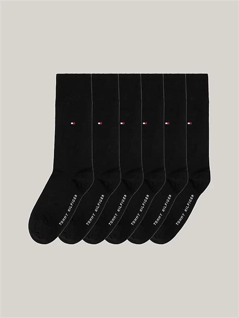 6 Pack Stretch Cotton Socks Black Tommy Hilfiger