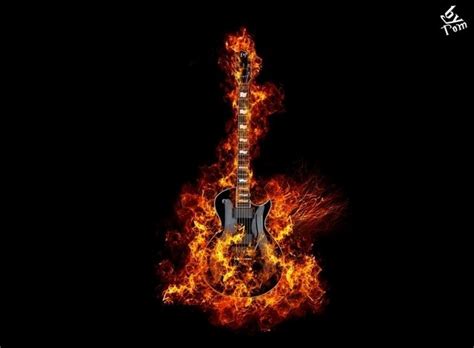 Guitar on fire wallpaper - SF Wallpaper