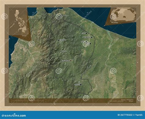 Apayao, Philippines. Low-res Satellite. Labelled Points of Citie Stock ...