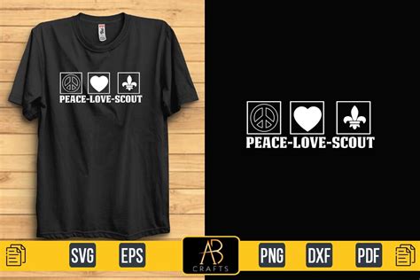 Peace Love Scout Design Graphic By Abcrafts Creative Fabrica