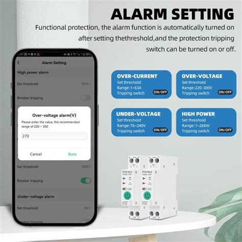 Tuya Wifi Disjoncteur Intelligent Mesure De Puissance Compteur D