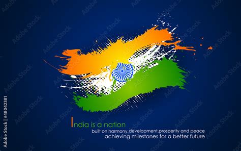 Grungy India Background in tricolor Stock Vector | Adobe Stock