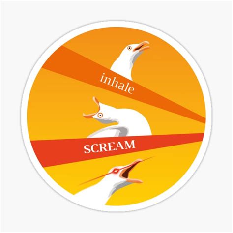 "Inhale scream seagull meme" Sticker for Sale by captchromatic | Redbubble