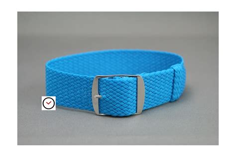 Caribbean Blue Braided Perlon Watch Band Nylon Adjustable