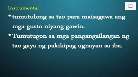 Unang Markahan Modyul Gamit Ng Wika Sa Lipunan Instrumental At