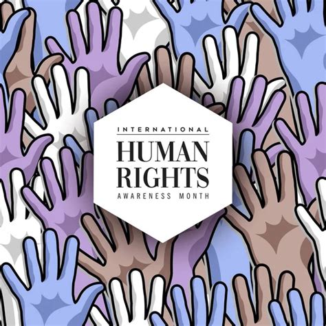 International Human Rights Awareness Month Illustration Global Equality Peace Colorful Stock