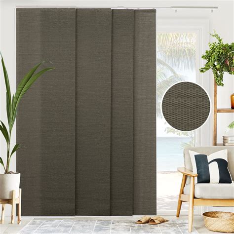 Chicology Contemporary Cordless Gray Fabric Semi Sheer Vertical Blind