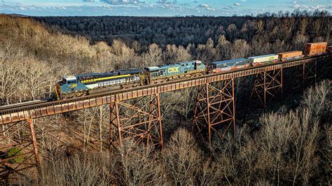 CSX Chesapeake And Ohio Heritage Unit 1869 At Gum Lick Trestle