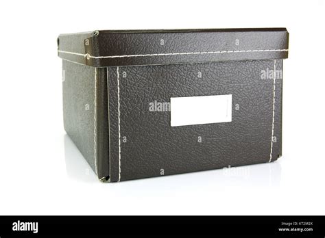 Brown Stationery Boxes Isolated Against A White Background Stock Photo