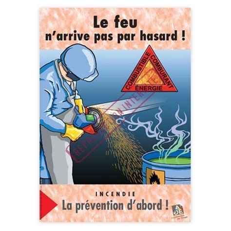 Affiche sécurité Le feu n arrive pas par hasard AP4 Graphito