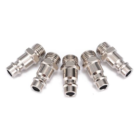 5pcs Copper Iron Euro Air Line Hose Fitting 1 4 BSP Male Quick Release