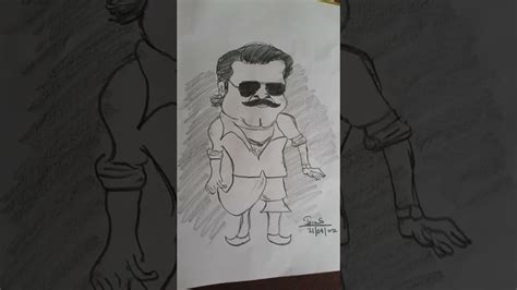 Mohanlal caricature drawing | - YouTube