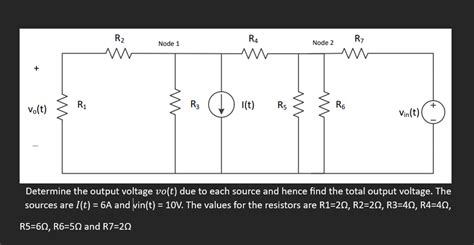 Solved Determine The Output Voltage Vo T Due To Each Source Chegg