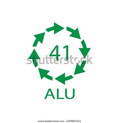 Aluminium Recycling Symbol Alu 41 Vector Stock Vector Royalty Free