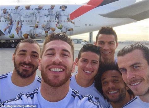 From Left Karim Benzema Sergio Ramos James Rodriguez Cristiano