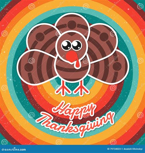 Happy Thanksgiving Turkey Stock Vector Illustration Of Colorful 79734023