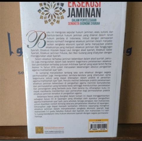 Buku Eksekusi Jaminan Dalam Penyelesean Sengkata Ekonomi Syariah Buku