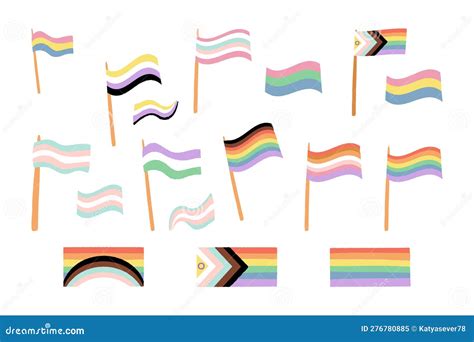 Lgbtq Plus Community Flags Collection Rainbow Flag Transgender Non