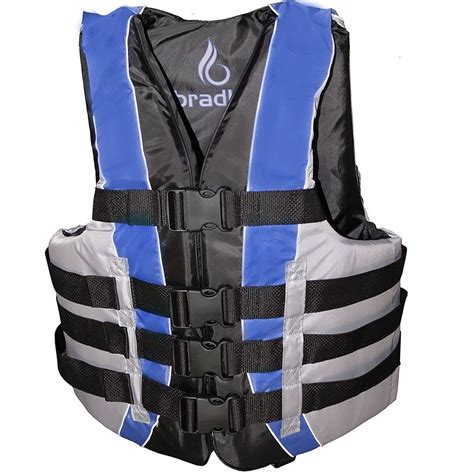 Bradley Fully Enclosed Deluxe 4 Buckle Adult Life Jacket Vest Blue