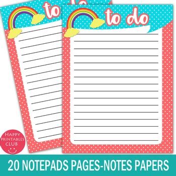 Printable Planner Notepads To Do Lists Notes Papers Sheets TpT