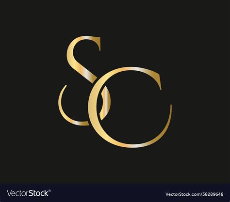 Letter Sc Logo Design For Business And Company Vector Image