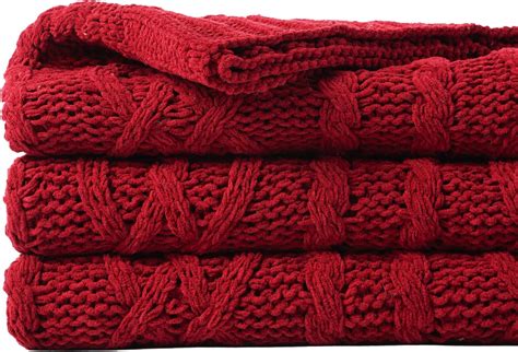 Battilo Christmas Dark Red Throw Blanket For Bed Sofa Couch X Cm