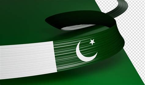 Premium Psd Waving Ribbon Or Banner With Flag Of Pakistan