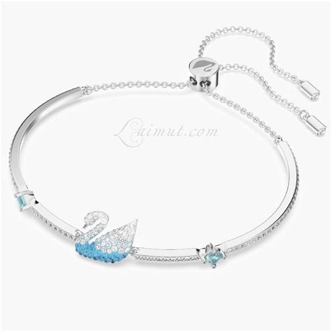 Vòng Tay Swarovski Thiên Nga Xanh Blue Iconic Swan Bangle 5549312