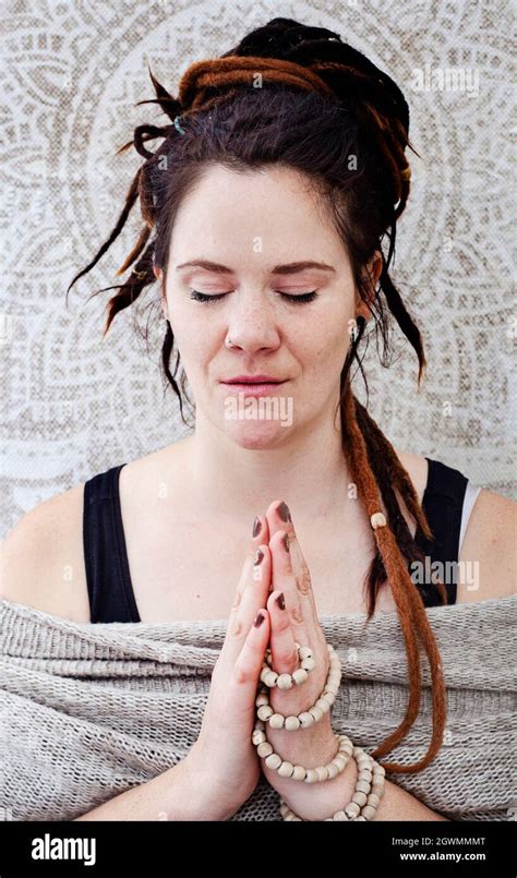 Basic Meditation And Breathing Exercises At Home Stock Photo Alamy