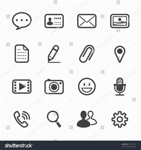 Chat Application Icons White Background Stock Vector Royalty Free