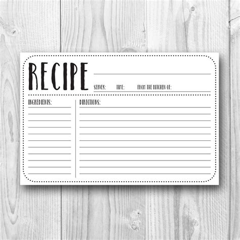 Printable Recipe Cards 4x6